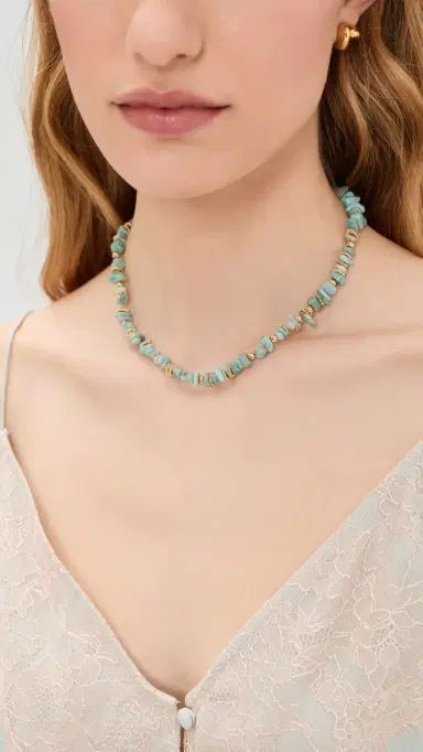 GAS Bijoux Aloha Amazonite Mini Necklace Turquoise One Size | Thumbnail 3