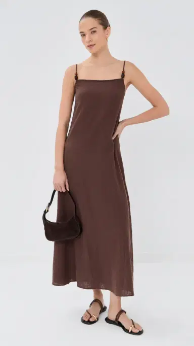 Staud Laura Dress Dark Chocolate | Thumbnail 2