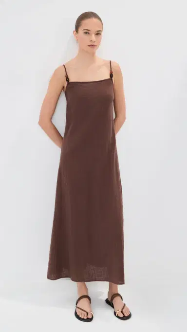 Staud Laura Dress Dark Chocolate | Thumbnail 5