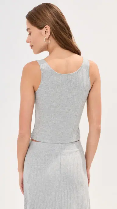 LE BOP ouise Cropped Tank Heather Grey | Thumbnail 4