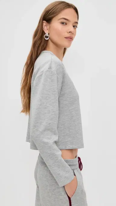 LE BOP Danica Crop Top Heather Grey S | Thumbnail 4