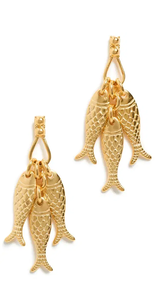 School of Fish Earrings Gold One Size