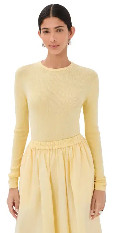 Lisa Yang Vivian Long Sleeve Tee Limone 1 | Thumbnail 1