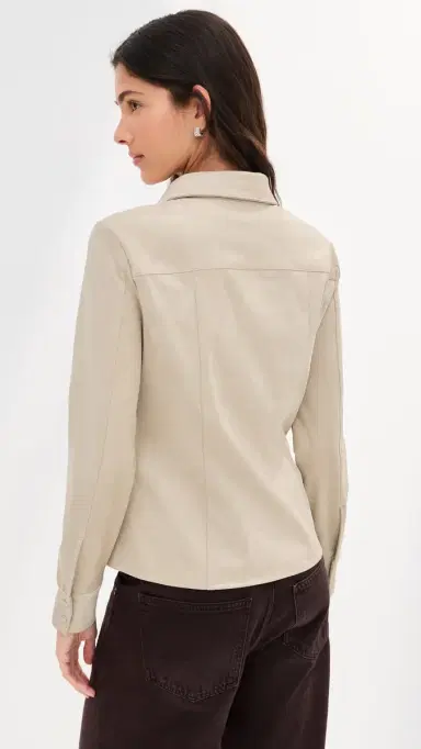 LE BOP Jolene Faux Suede Shirt Feather Grey M | Thumbnail 3