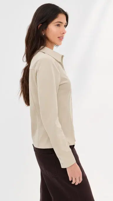 LE BOP Jolene Faux Suede Shirt Feather Grey M | Thumbnail 4