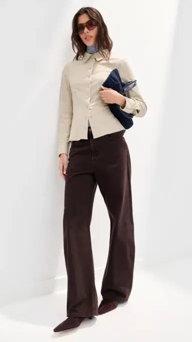 LE BOP Jolene Faux Suede Shirt Feather Grey M | Thumbnail 5