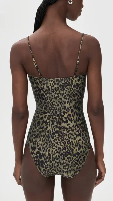 Nili Lotan One Piece Bathing Suit Army Green Leopard | Thumbnail 3