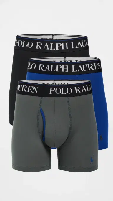 Polo Ralph Lauren Underwear 4D Flex icrofiber Boxer Briefs 3 Pack Charcoal/RugbyRoyal/Polo Black | Thumbnail 2 Polo Ralph Lauren Underwear 4D Flex icrofiber Boxer Briefs 3 Pack Charcoal/RugbyRoyal/Polo Black | Thumbnail 2