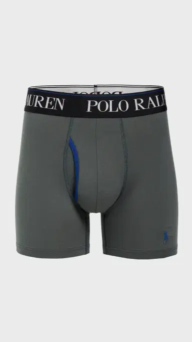 Polo Ralph Lauren Underwear 4D Flex icrofiber Boxer Briefs 3 Pack Charcoal/RugbyRoyal/Polo Black | Thumbnail 3 Polo Ralph Lauren Underwear 4D Flex icrofiber Boxer Briefs 3 Pack Charcoal/RugbyRoyal/Polo Black | Thumbnail 3