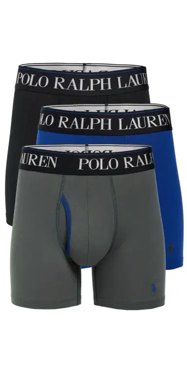 Polo Ralph Lauren Underwear 4D Flex icrofiber Boxer Briefs 3 Pack Charcoal/RugbyRoyal/Polo Black | Thumbnail 1 Polo Ralph Lauren Underwear 4D Flex icrofiber Boxer Briefs 3 Pack Charcoal/RugbyRoyal/Polo Black | Thumbnail 1