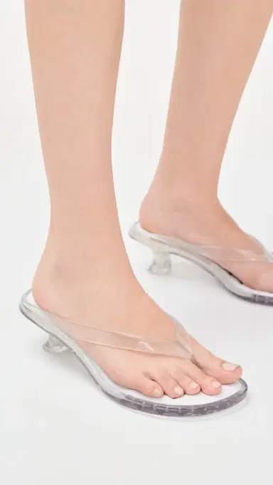 Melissa Jelly Kitten Heel Flip Flops Clear 7 | Thumbnail 3