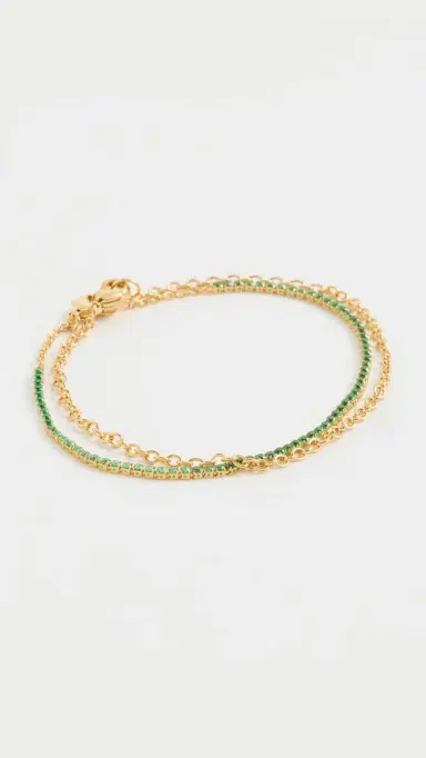 Gwen Beloti Tennis and Gold Dainty Link Set Gold One Size | Thumbnail 2