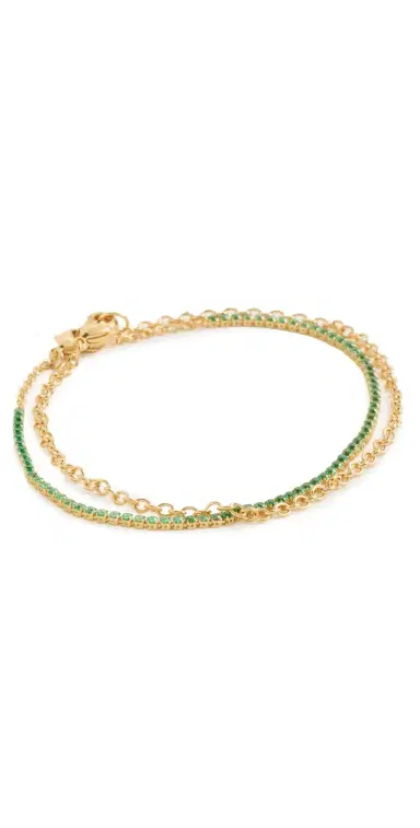 Gwen Beloti Tennis and Gold Dainty Link Set Gold One Size | Thumbnail 1