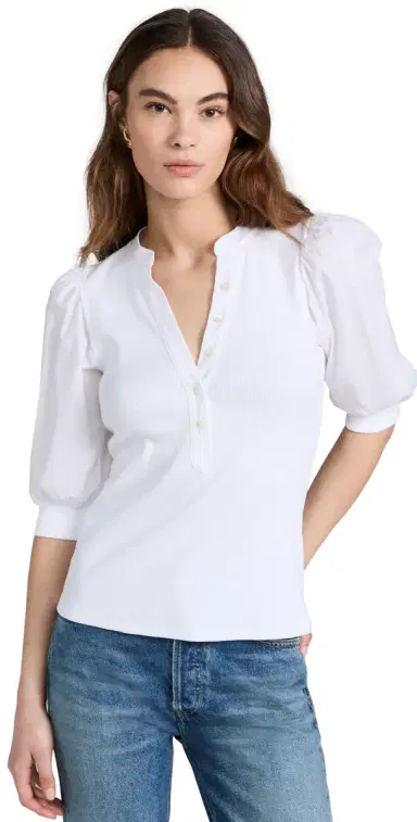 Veronica Beard Jean Coralee Top White M | Thumbnail 1