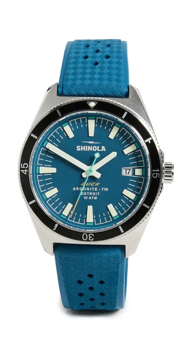 Shinola Duck 3hd , Blue Rubber Strap Watch Blue
