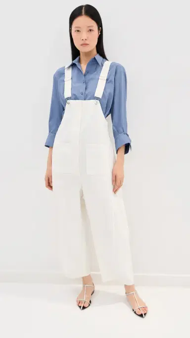 Tibi White Denim Jumpsuit White | Thumbnail 2