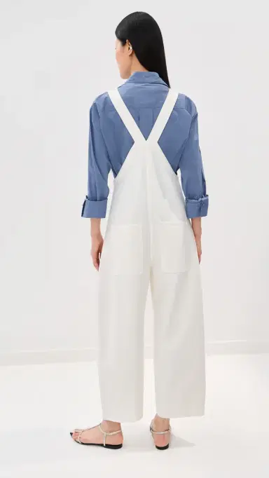 Tibi White Denim Jumpsuit White | Thumbnail 3