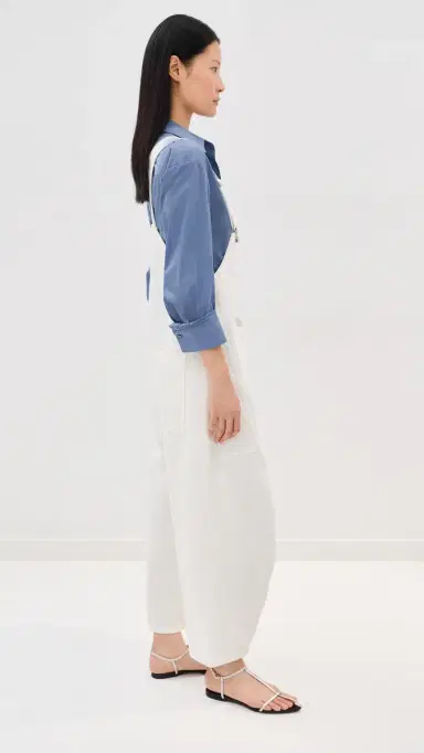 Tibi White Denim Jumpsuit White | Thumbnail 4