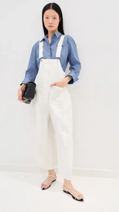 Tibi White Denim Jumpsuit White | Thumbnail 5
