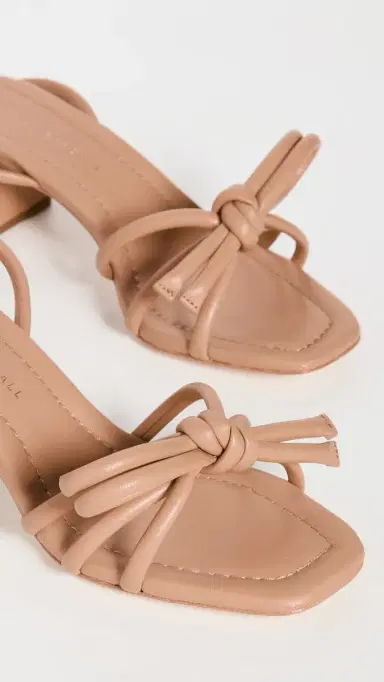 Loeffler Randall Mikel Leather Bow Mid-Heel Sandals Dune 6 | Thumbnail 6
