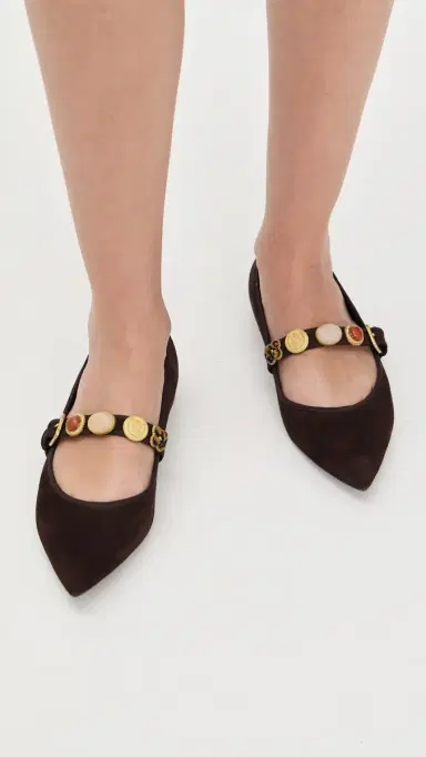 Veronica Beard Selene Charms Flats Espresso | Thumbnail 3