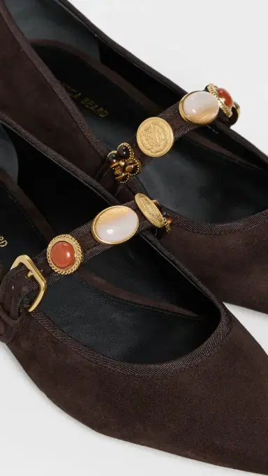 Veronica Beard Selene Charms Flats Espresso | Thumbnail 6