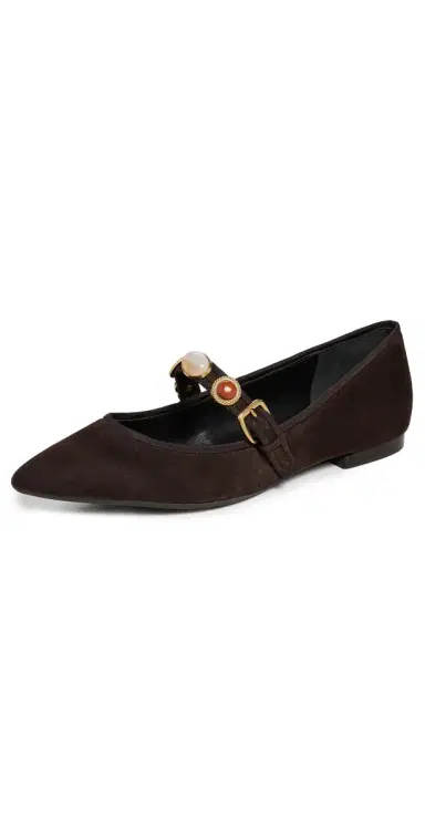 Veronica Beard Selene Charms Flats Espresso | Thumbnail 1