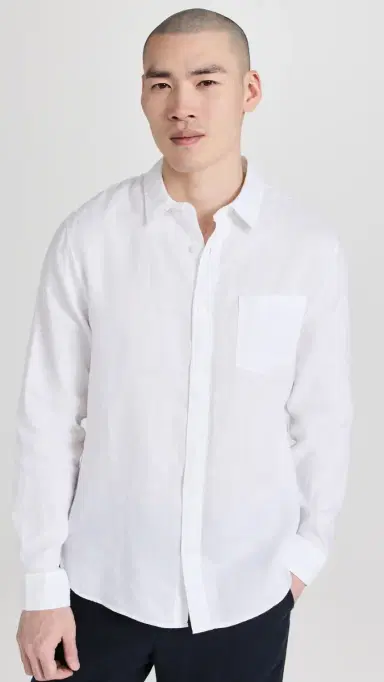 Vince Linen Shirt Optic White | Thumbnail 2