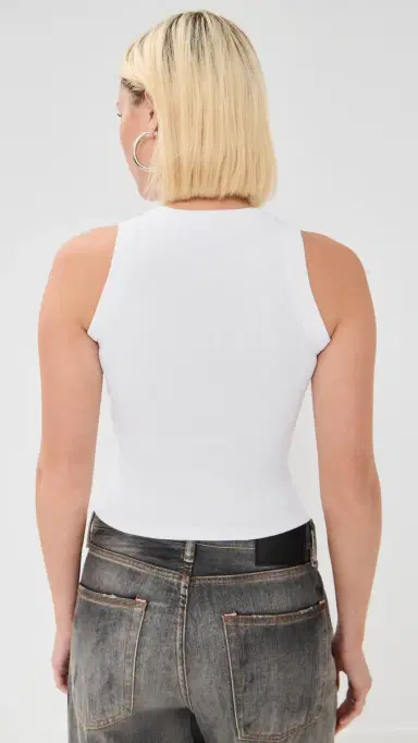 Off-White Off Stamp Rib Round Tank Top White/Black 42 | Thumbnail 3