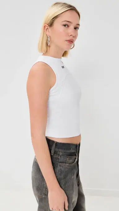 Off-White Off Stamp Rib Round Tank Top White/Black 42 | Thumbnail 4