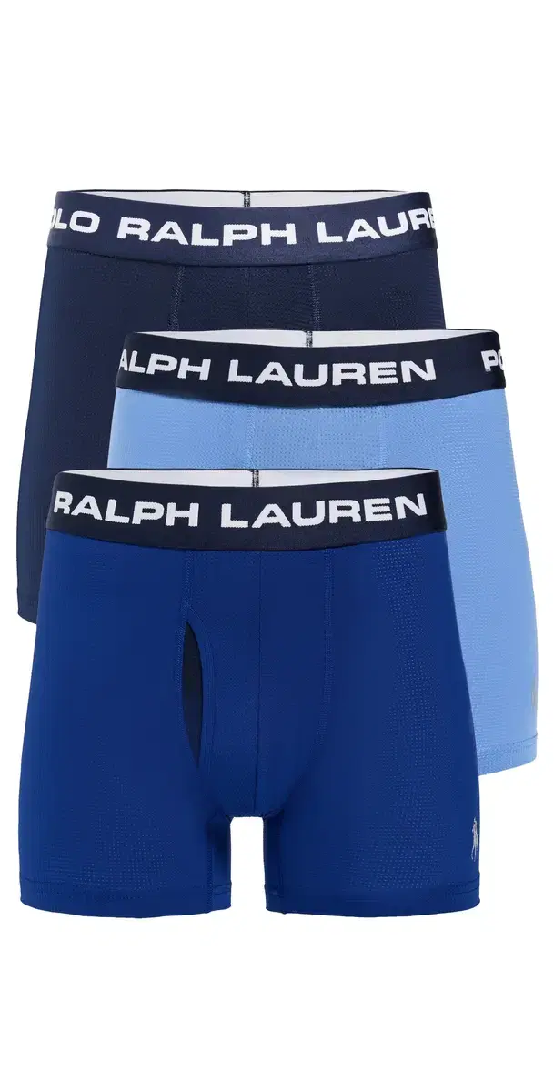 Polo Ralph Lauren Underwear Perfect Pouch esh Boxer Briefs 3 Pack CruiseNavy/HarborIsland/Royal