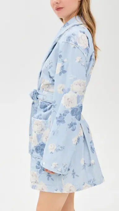 LoveShackFancy Indie Robe Whisper Blue | Thumbnail 4 LoveShackFancy Indie Robe Whisper Blue | Thumbnail 4