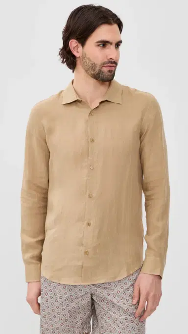 Orlebar Brown Giles Stitched Linen Shirt | Thumbnail 2