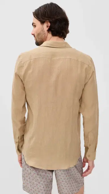 Orlebar Brown Giles Stitched Linen Shirt | Thumbnail 3