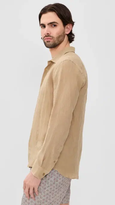 Orlebar Brown Giles Stitched Linen Shirt | Thumbnail 4