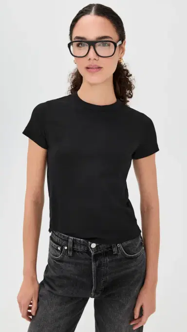 DL1961 Shrunken Tee Black (Knit) | Thumbnail 2