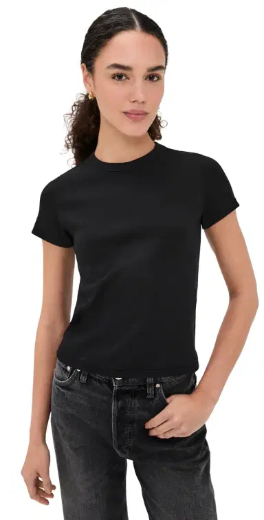 DL1961 Shrunken Tee Black (Knit) | Thumbnail 1