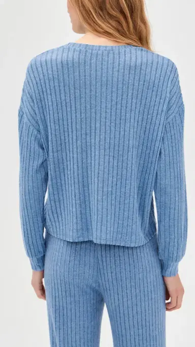 Z Supply Daydream Rib Top Oceanic Blue L | Thumbnail 3 Z Supply Daydream Rib Top Oceanic Blue L | Thumbnail 3
