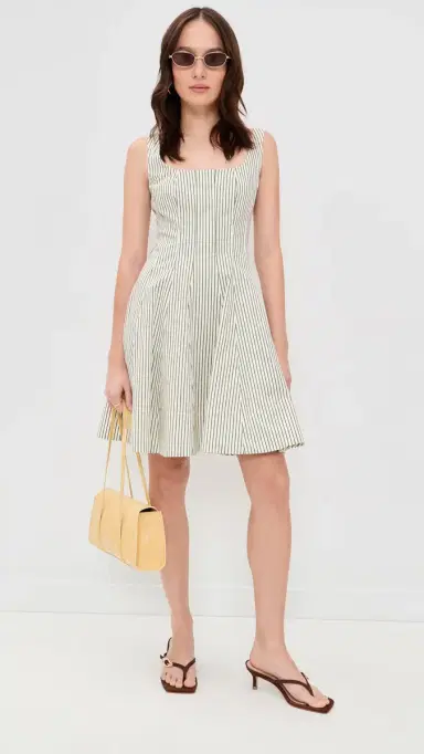 Staud Wells Mini Dress Chive Stripe 8 | Thumbnail 5