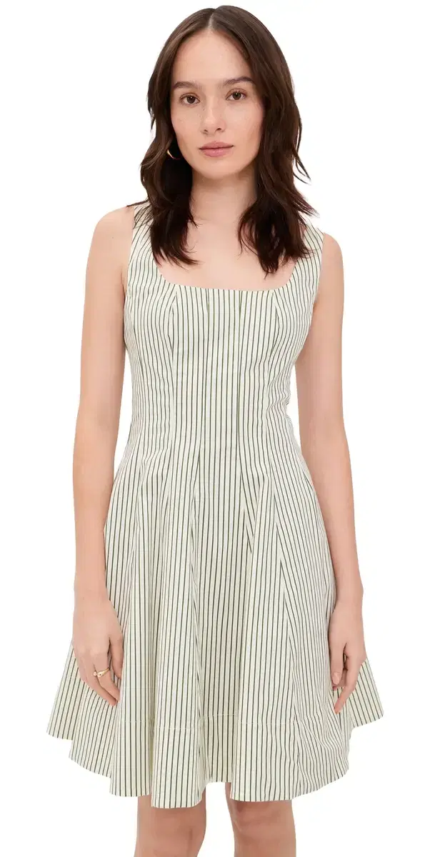 Wells Mini Dress Chive Stripe