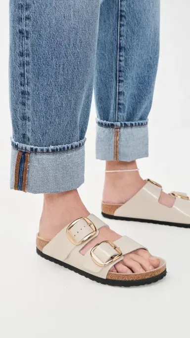 Birkenstock Arizona Big Buckle High Shine Sandals Oyster 41 | Thumbnail 3