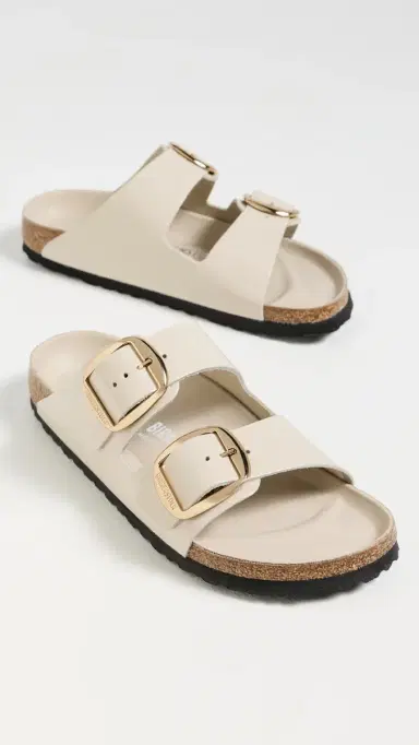 Birkenstock Arizona Big Buckle High Shine Sandals Oyster 41 | Thumbnail 5