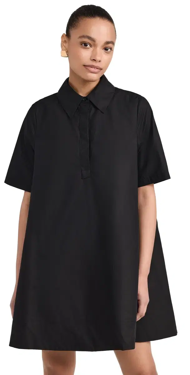 A-line hort leeve hirt Dress Black
