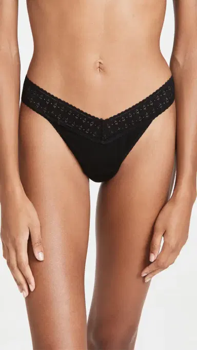 Hanky Panky Dream Original Rise Thongs 3 Pack Cotton Candy/Black/Chai | Thumbnail 3