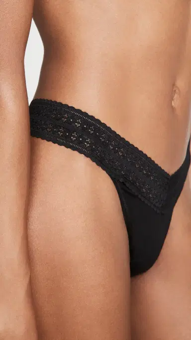 Hanky Panky Dream Original Rise Thongs 3 Pack Cotton Candy/Black/Chai | Thumbnail 5