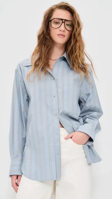Vince Stripe Button Down Shirt Del ar ulti | Thumbnail 2