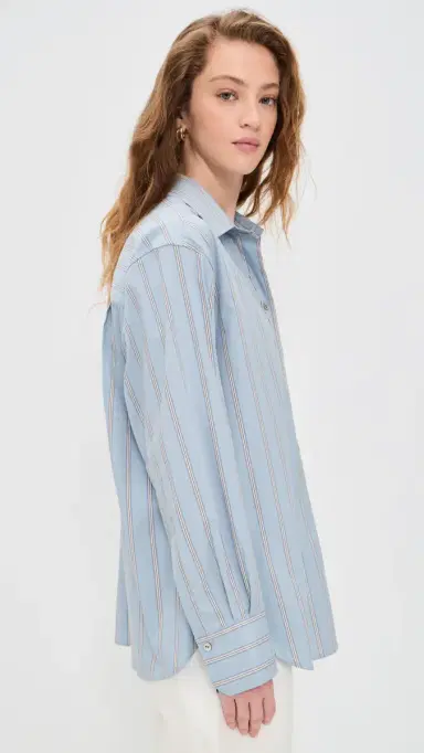 Vince Stripe Button Down Shirt Del ar ulti | Thumbnail 4