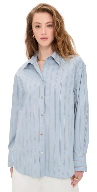 Vince Stripe Button Down Shirt Del ar ulti | Thumbnail 1
