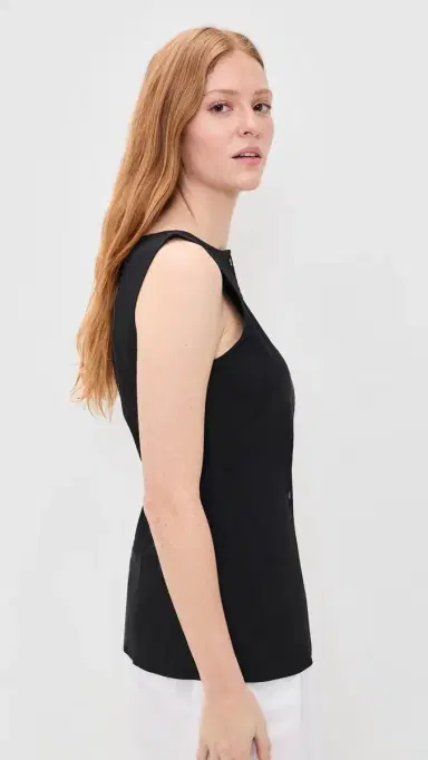 Theory Boat Neck Cutaway Top Black | Thumbnail 4