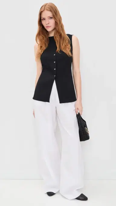 Theory Boat Neck Cutaway Top Black | Thumbnail 5